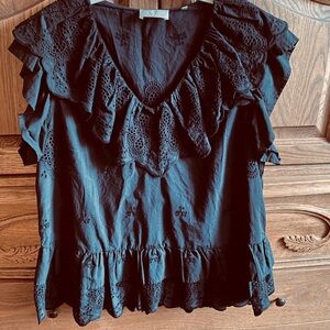 7 for all mankind women’s blouse black Size Large NWOT